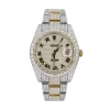 DJ 41MM MOISSANITE DIAMOND MEDIUM STONE BEZEL TWO-TONE WATCH 35CT