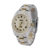DJ 41MM MOISSANITE DIAMOND MEDIUM STONE BEZEL TWO-TONE WATCH 35CT - Image 2