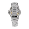 PT 41MM VVS MOISSANITE DIAMOND TWO ROW STONE BEZEL WATCH 35CT - Image 2